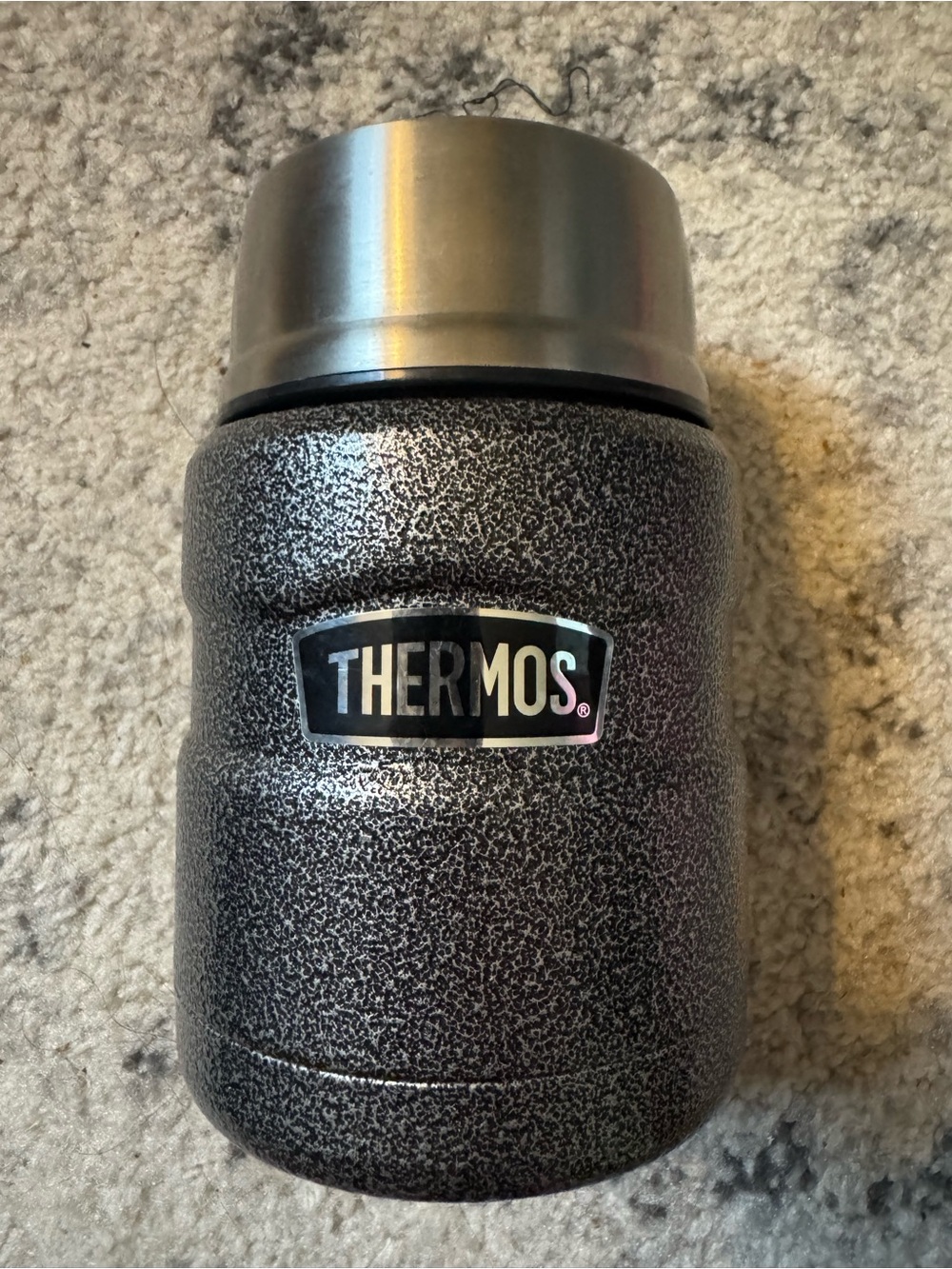 Thermos Textured Dark Gray Stainless Food Jar